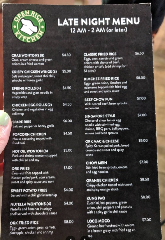 Open Rice Kitchen Restaurant Menu | Cantonese Food in Davis, CA